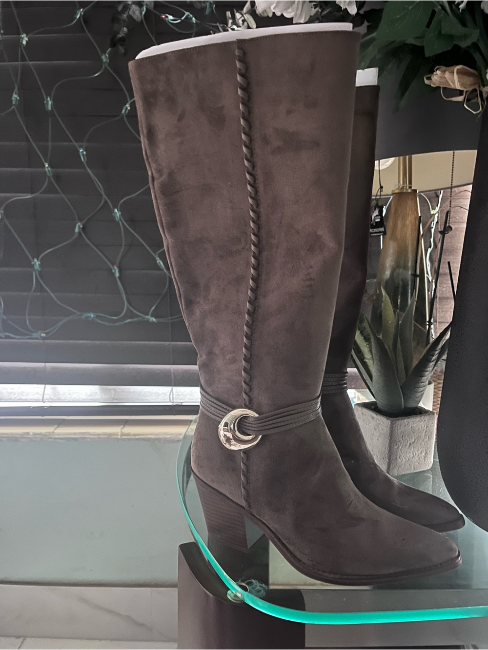 Women's Tall Brown Suede Heeled Boots - Classic Style